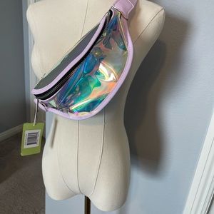 Large Iridescent Clear Fanny Pack Bag